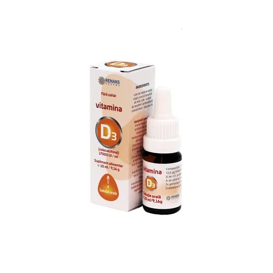 Vitamina D3 solutie 17000 UI/mL, 10 ml, Renans Pharma — preț și oferte