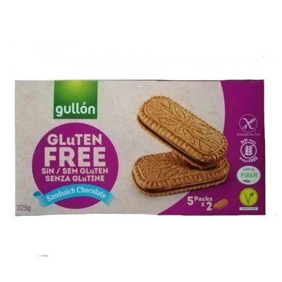Biscuiti fara gluten Sandwich cu ciocolata, 225 g, Gullon — preț și oferte