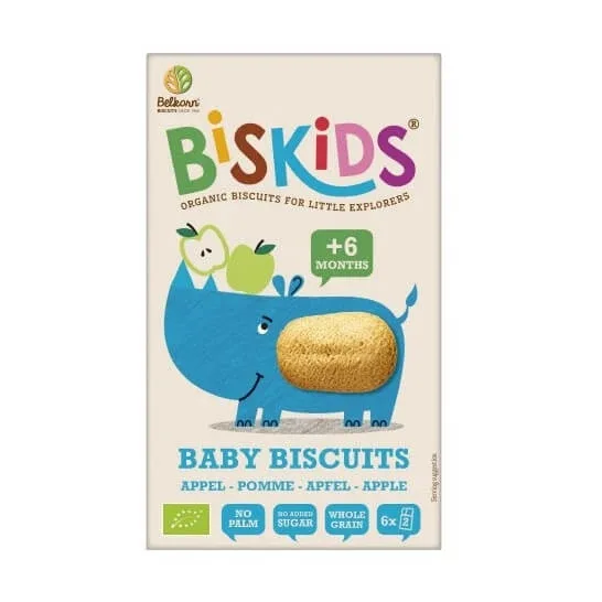 Biscuiti organici pentru copii cu gust de mere, +6 luni, 120 g,  Belkorn — preț și oferte