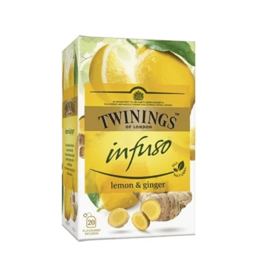 Ceai Infuzie cu aroma de lamaie si ghimbir, 20 plicuri, Twinings — preț și oferte