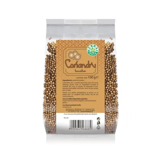 Coriandru boabe, 100 g, Herbal Sana — preț și oferte