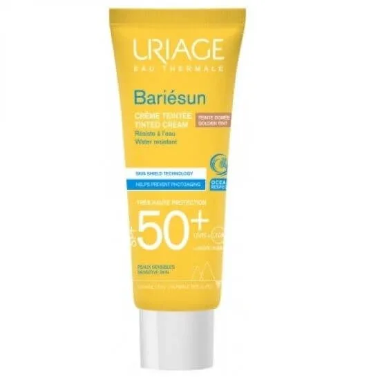 Crema colorata pentru protectie solara SPF50+ Bariesun, 50 ml, gold, Uriage — preț și oferte