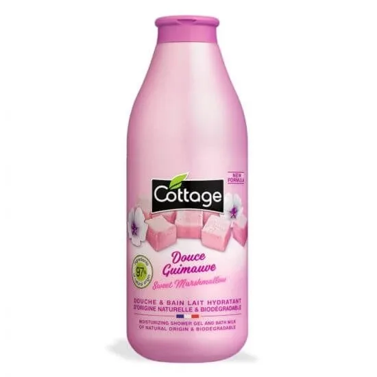 Gel de dus hidratant cu lapte si aroma Marshmallow, 750 ml, Cottage — preț și oferte