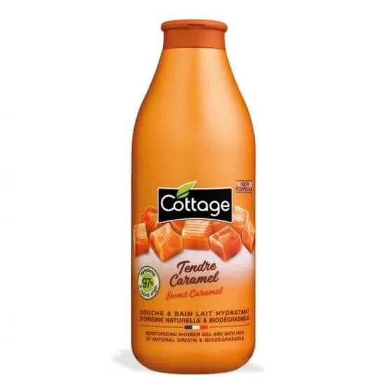 Gel de dus hidratant cu lapte si aroma de caramel, 750 ml, Cottage — preț și oferte