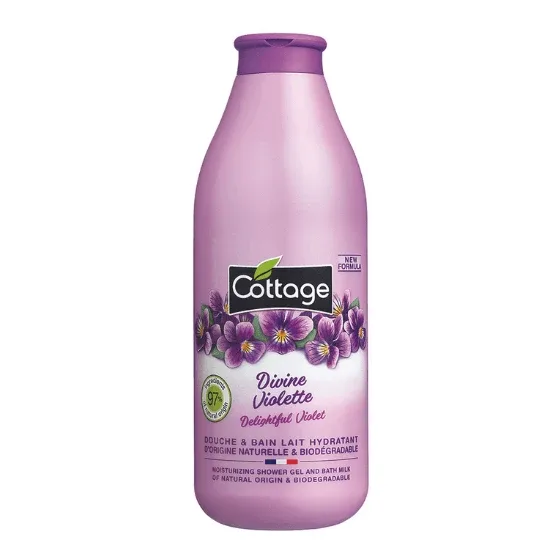 Gel de dus hidratant cu lapte si extract de Violete, 750 ml, Cottage — preț și oferte