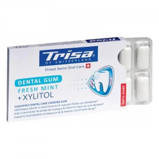 Guma dentara Fresh Mint+ Xylitol, 12buc, Trisa — preț și oferte