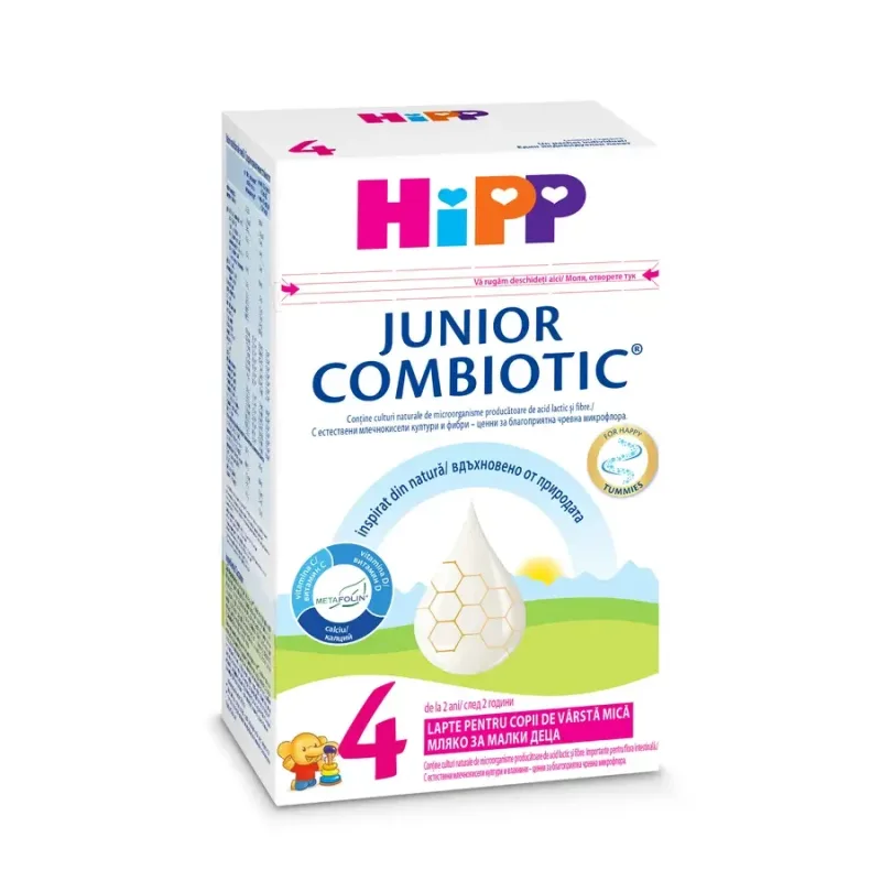 Lapte praf formula de crestere Junior Combiotic 4, +2 ani, 500gr, Hipp — preț și oferte