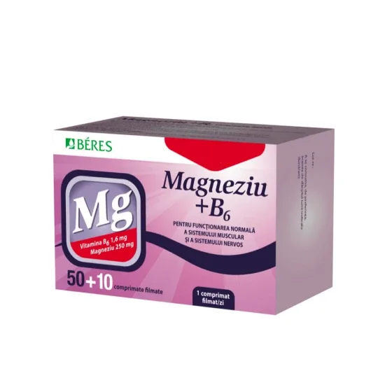 Magneziu + B6, 50+10 comprimate filmate, Beres — preț și oferte