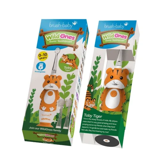 Periuta de dinti electrica reincarcabila  Tigru, Wild Ones, Brush Baby — preț și oferte