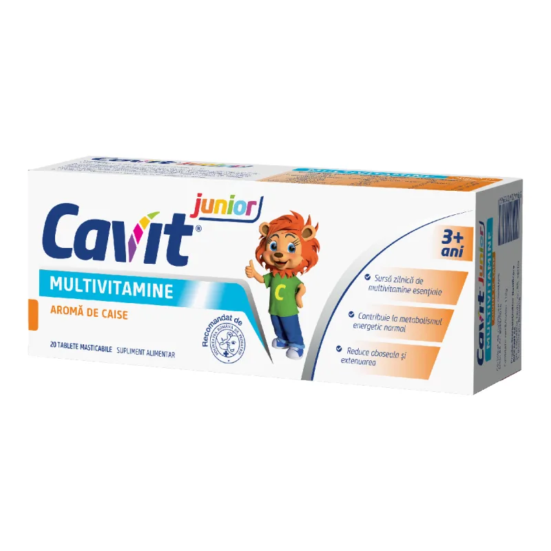 Multivitamine Cavit Junior, 3 ani+, 20 tablete masticabile, Biofarm — preț și oferte