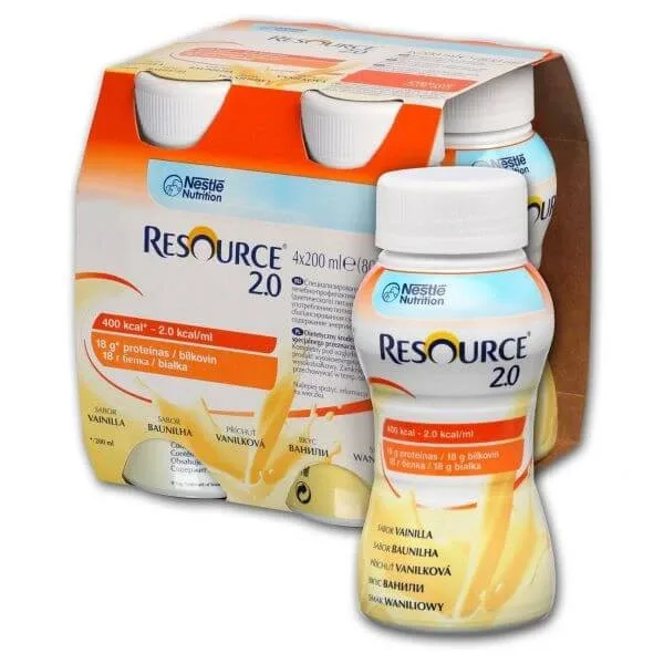 Resource 2.0 cu vanilie, 4x 200 ml, Nestle — preț și oferte