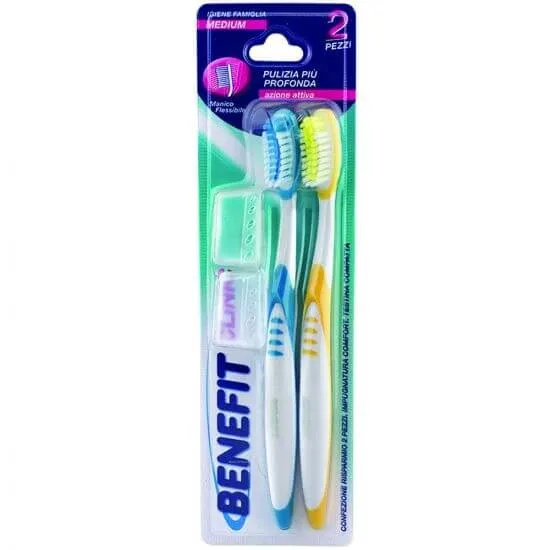 Se 2x periute de dinti, medium, diverse culori, Benefit — preț și oferte
