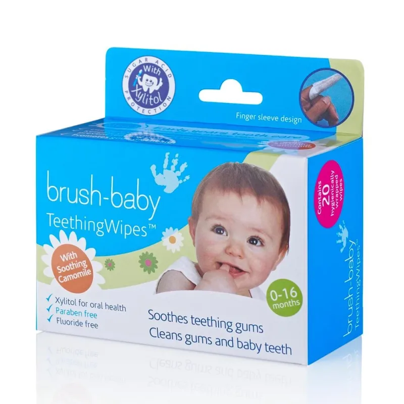 Șervețele umede pentru dentiție, 20 bucăți, Brush Baby — preț și oferte