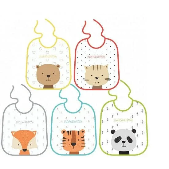 Set 5 bavete din bumbac, cu interior impermeabil, Baby Nova — preț și oferte