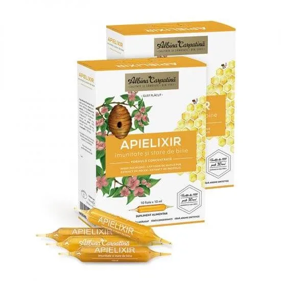 Pachet Apielixir imunitate si stare de bine, 20 + 10 fiole x 10 ml, Albina Carpatina — preț și oferte