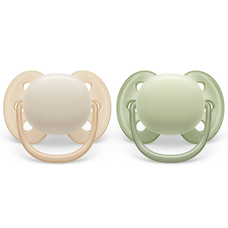 Suzete ultra-soft, 0-6l, 2 bucati, verde/galben, SCF091/05, Avent PHILIPS AVENT — preț și oferte