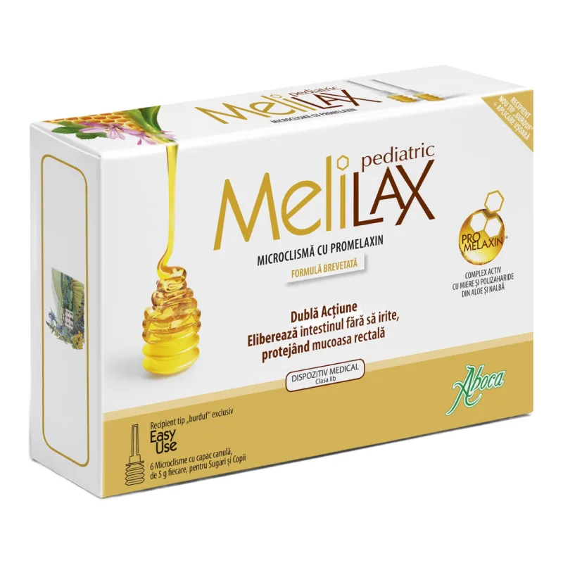 MeliLax microclisme cu propolis Pediatric, 6 bucati, Aboca — preț și oferte