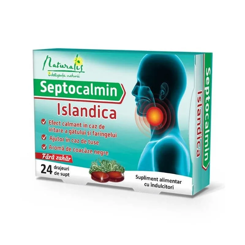 Naturalis Septocalmin Islandica  x 24 pastile — preț și oferte