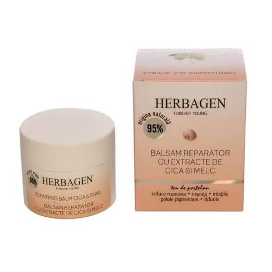 Balsam reparator pentru ten iritat cu extract de cica si melc, 50g, Herbagen — preț și oferte
