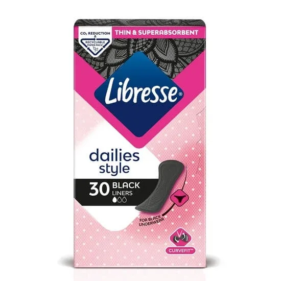 Absorbante zilnice Normal Black, 30 bucati, Libresse — preț și oferte