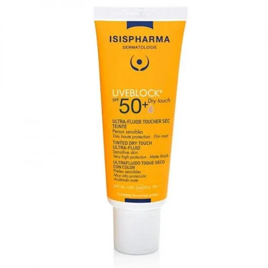 Isispharma UVEBLOCK Ultra-fluid protector nuantator medium pentru ten gras Dry Touch, SPF 50+, 40 ml — preț și oferte