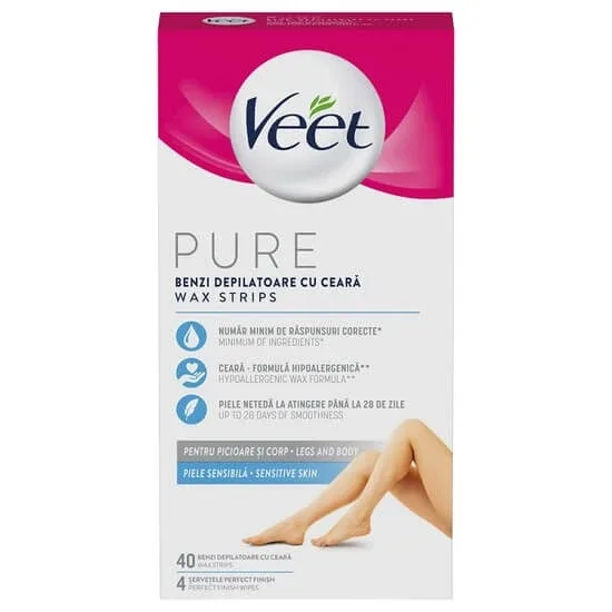Benzi de ceara rece pentru depilare, 40 bucati, Veet — preț și oferte