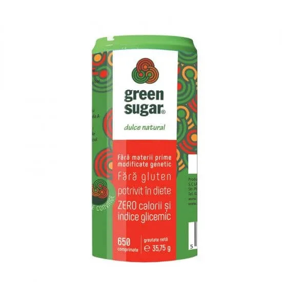 Indulcitor natural din extract de stevie Green Sugar, 650 comprimate, Laboratoarele Remedia — preț și oferte