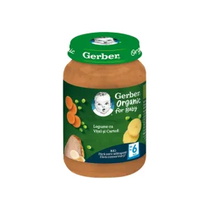 Piure bio din  Legume cu vitel si cartofi, 190 gr, Gerber