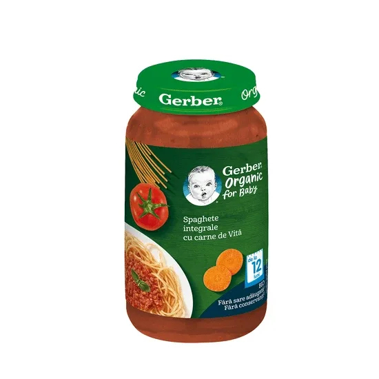 Piure bio din spaghete cu carne de vita, 250 gr, Gerber — preț și oferte