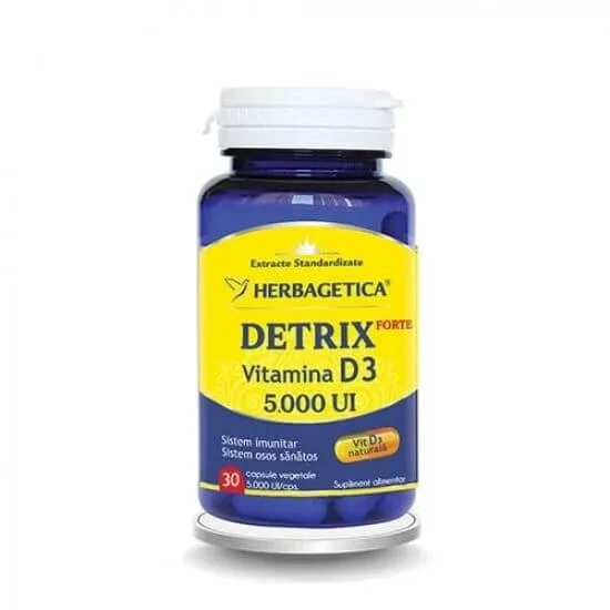 Detrix Forte Vitamina D3 5000UI, 30 capsule, Herbagetica — preț și oferte