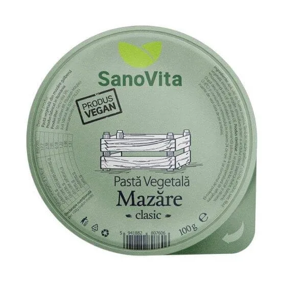 Pasta vegetala din mazare galbena, 100 gr, Sanovita — preț și oferte