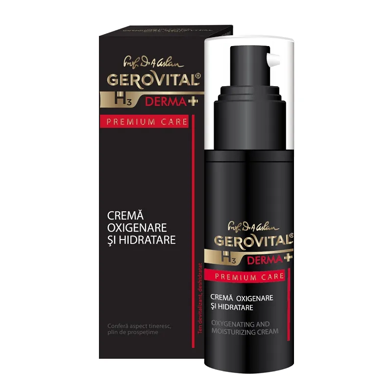 Crema oxigenare si hidratare H3 Derma+ Premium Care, 30 ml, Gerovital FARMEC — preț și oferte