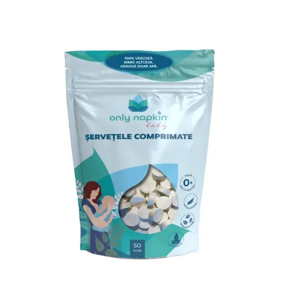 Servetele umede comprimate biodegradabile, 50 buc, Only Napkin Baby — preț și oferte