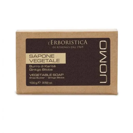Sapun Uomo cu unt de shea si ginkgo biloba, 100 g, L’Erboristica — preț și oferte