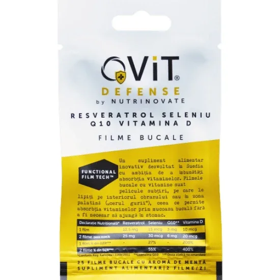 Filme bucale cu vitamine QVIT, 25 bucati, Nutrinovate — preț și oferte