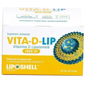 Vitamina D Lipozomală, 1000 UI, 30 pliculețe, Liposhell