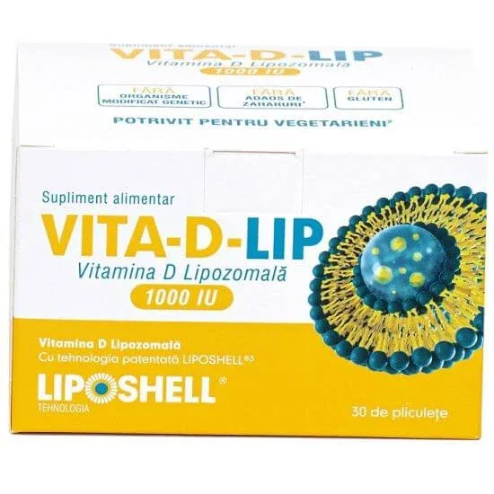 Vitamina D Lipozomală, 1000 UI, 30 pliculețe, Liposhell — preț și oferte