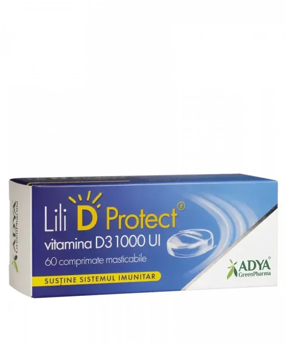 Lili D ProtectVitamina D3 1000 UI x 60cpr Adya Green Adya GreenPharma — preț și oferte