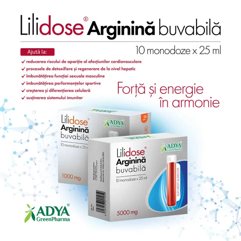Lilidose Arginina Buvabila 5000mg 25ml x 10monodz Adya Green Adya GreenPharma — preț și oferte