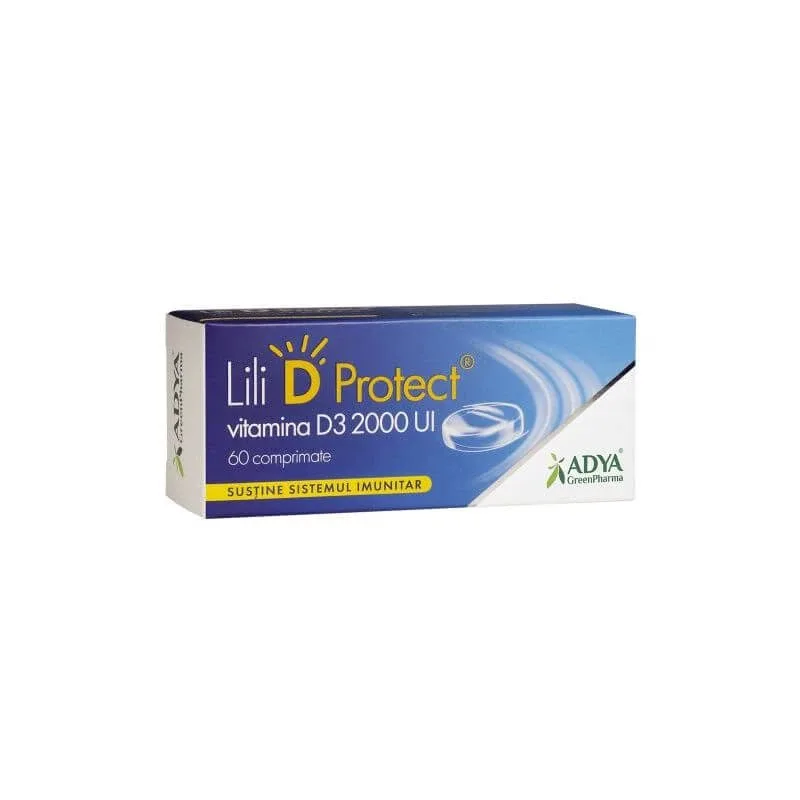 Lili D ProtectVitamina D3 2000 UI x 60cpr Adya Green Adya GreenPharma — preț și oferte