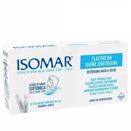 Picaturi pentru nas si ochi cu apa de mare izotonica, 0 luni +, 20 x 5 ml, Isomar EURITALIA — preț și oferte