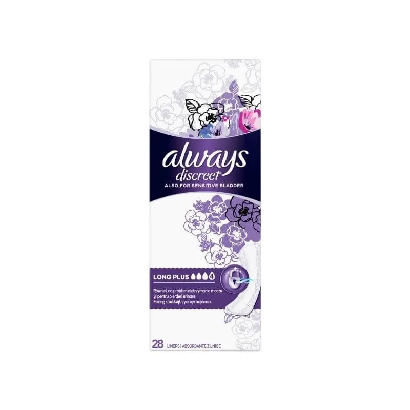 Always Discreet Liners Long Plus, 28 buc — preț și oferte