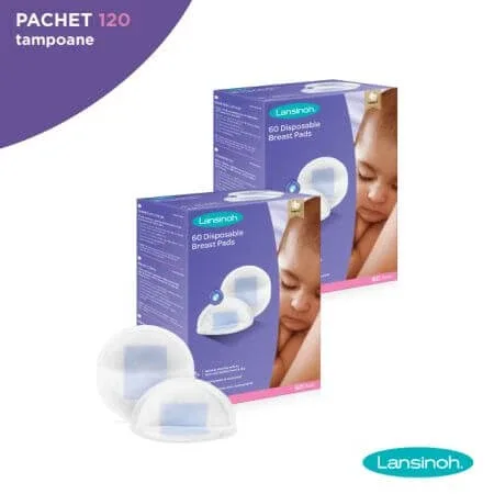 Pachet Tampoane pentru san, 120 buc, Lansinoh — preț și oferte