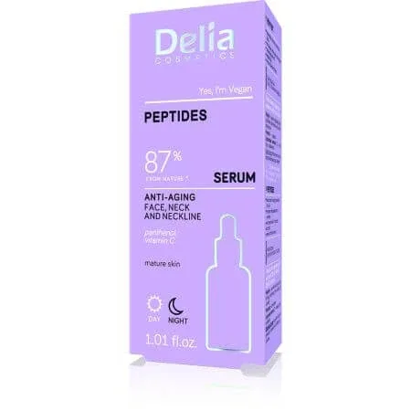Ser anti-imbatranire cu peptide Peptides Antiage, 30 ml, Delia Cosmetics — preț și oferte