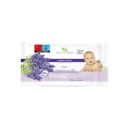 Servetele umede cu lavanda Jumbo Pack, 72 buc, Doctor Wipes — preț și oferte