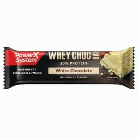 Baton proteic cu ciocolata alba Whey Chocolate, 50g, Power System — preț și oferte