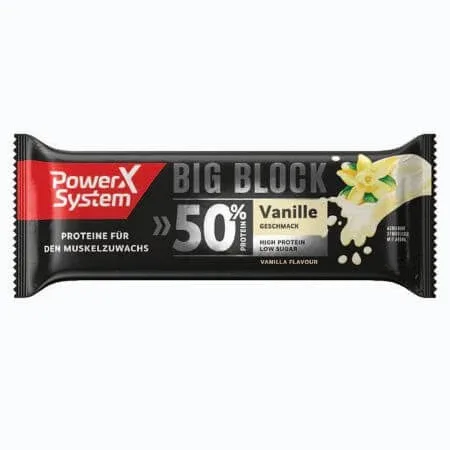 Baton proteic cu vanilie Big Block, 100g, Power system — preț și oferte