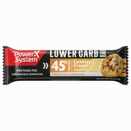 Baton proteic cookie&cream Lower carb, 40g, Power system — preț și oferte