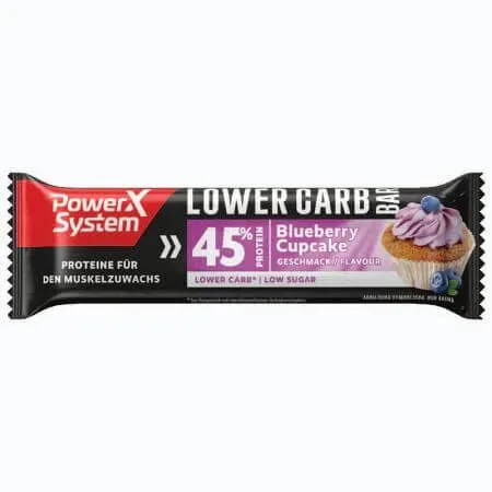 Baton proteic blueberry&cupcake Lower carb, 40 g, Power system — preț și oferte