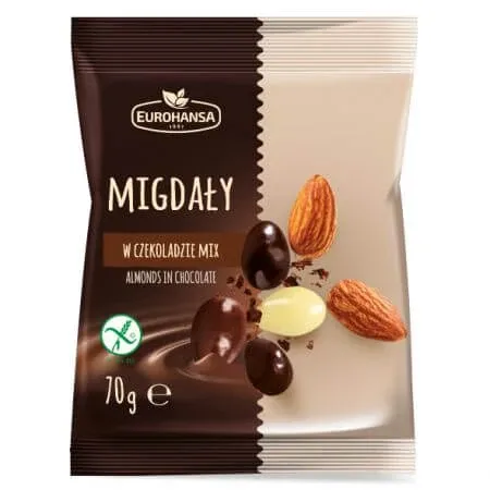 Migdale in mix de ciocolata, 70g, Eurohansa — preț și oferte